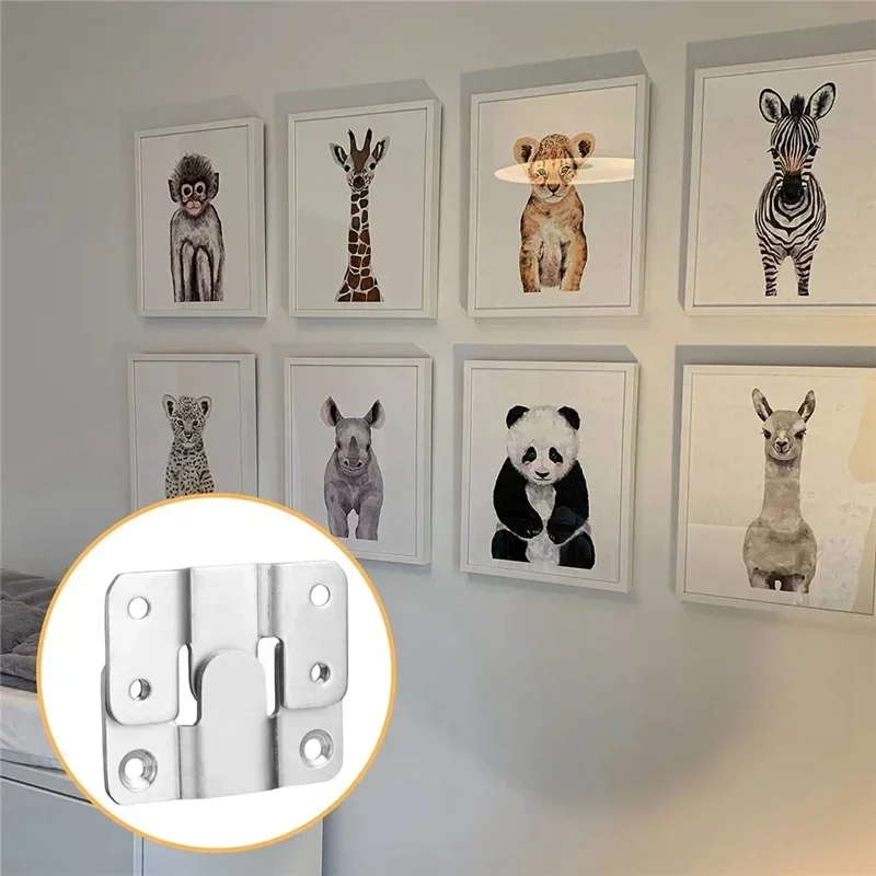 Furniture Connector 10pcs Flush Mount Bracket Interlock Hanging Buckle Wall Picture Frame Hanger Display Photo Frames Hooks