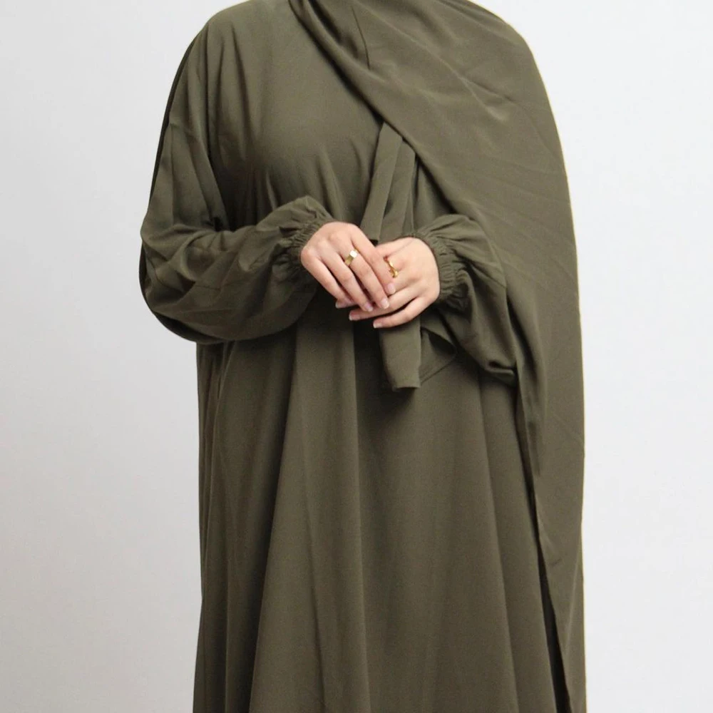 Abaya com capuz muçulmano Ramadan para mulheres,