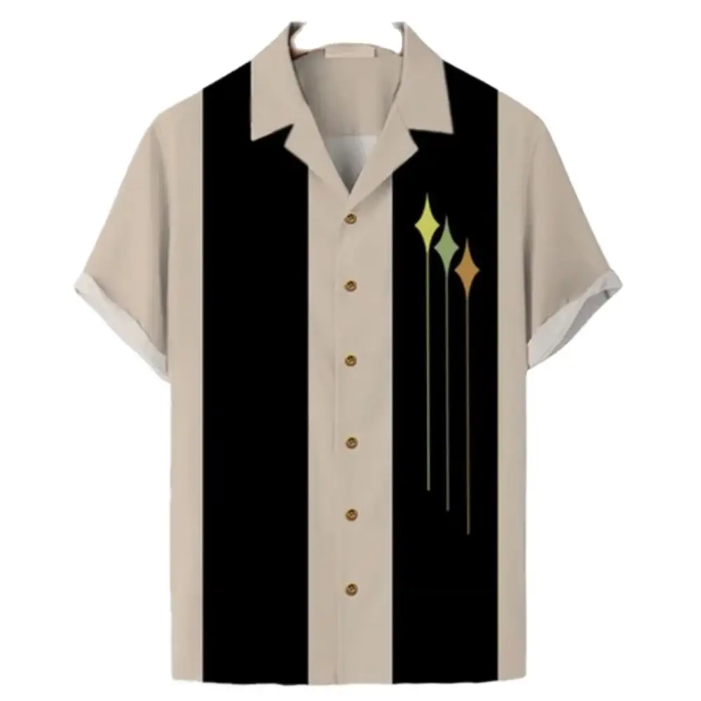 Men Stripes Simple Casual Shirts European Size Hawaiian Shirt Fashion Short Sleeve Casual Breathable Top casual short sleeved shirt short sleeved shirt hawaiian shirt