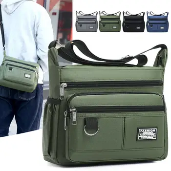 Borsa a tracolla da uomo Borse a tracolla singole Borsa portaoggetti multitasche di grande capacità Borsa alla moda Borse a tracolla da lavoro