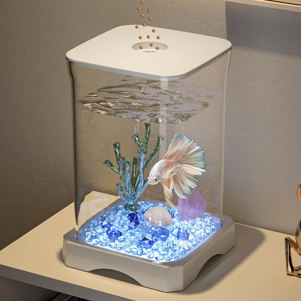 Desktop Fish Bowl High Transparency Small Landscape Fish Tank Aquarium Tank Breeding for Home Office