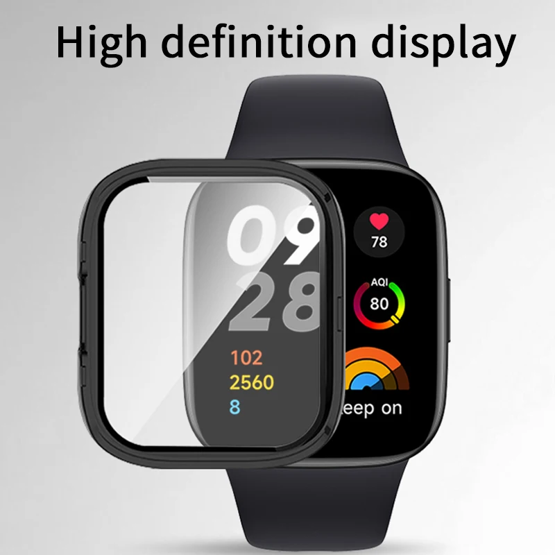 Coque en verre 9D + bracelet pour Redmi Watch 3, PC actif, couverture rigide, protecteur d'écran, bracelet pour Xiaomi Redmi Watch3 Lite, accessoire