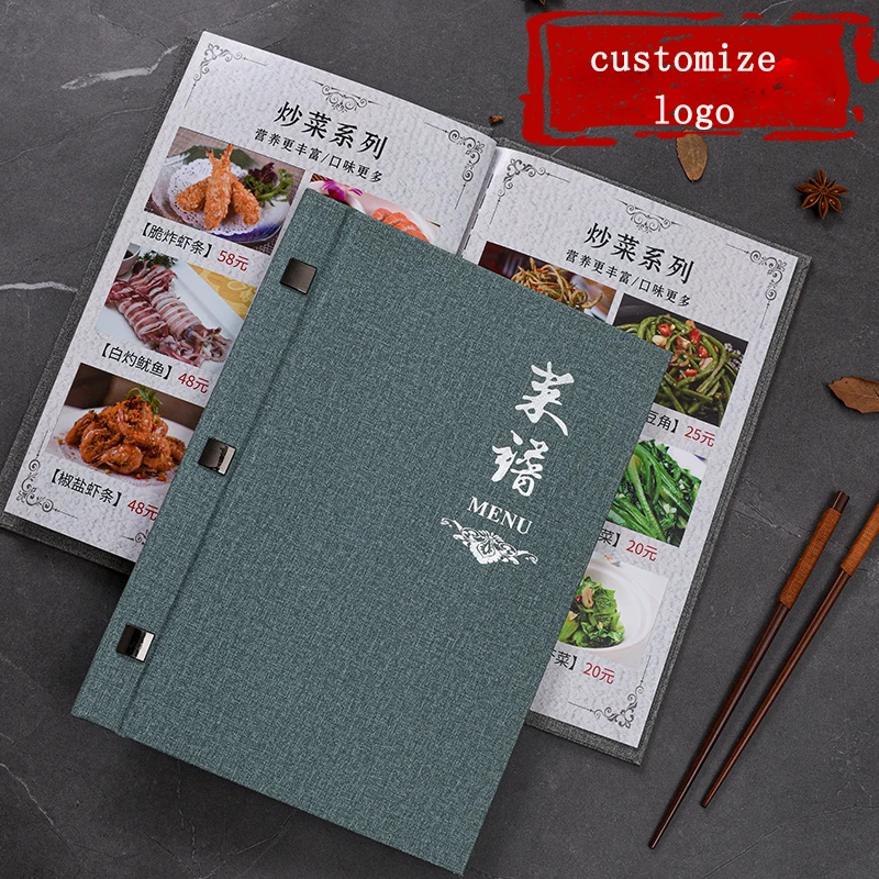 10PCS Lots A4 PU Leather Cover For Menu Price List