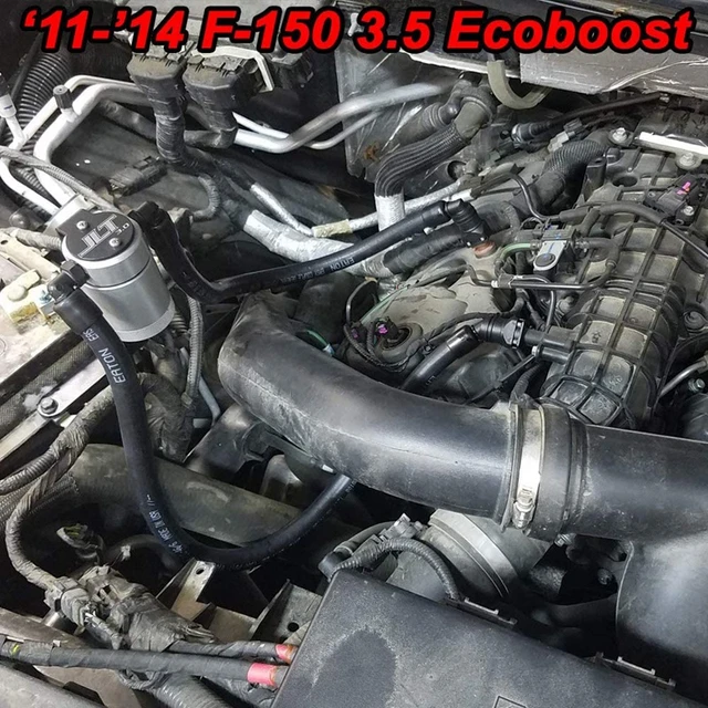  350ml Aluminum Oil Catch Can 2-Port Oil Separator Tank  Compatible with Ford F150 2.7EB 3.5EB 5.0L Passenger Side 2011-2021,  Expedition 3.5L EcoBoost 2 : Automotive