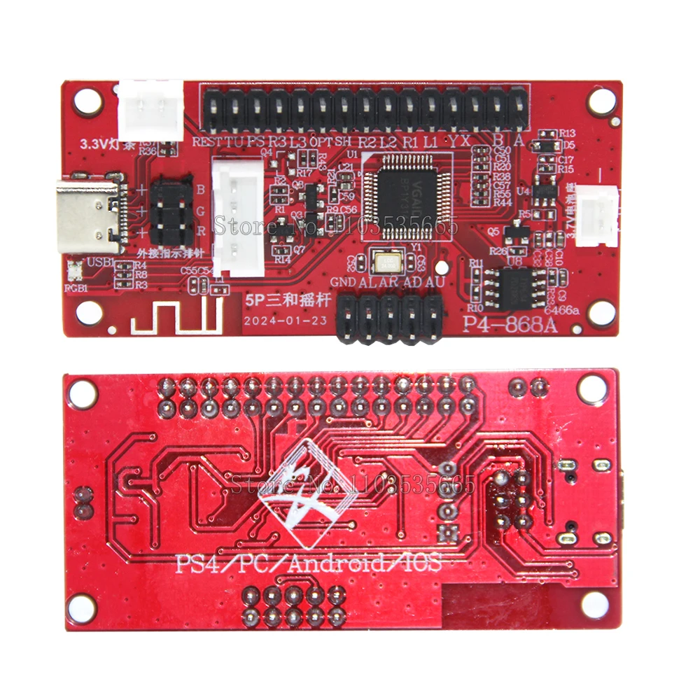 PS3 PS4 Android IOS in 1 Game Controller Wireless Bluetooth USB Arcade Zero Delay Joystick Encoder PCB Board Diy Arcade Parts