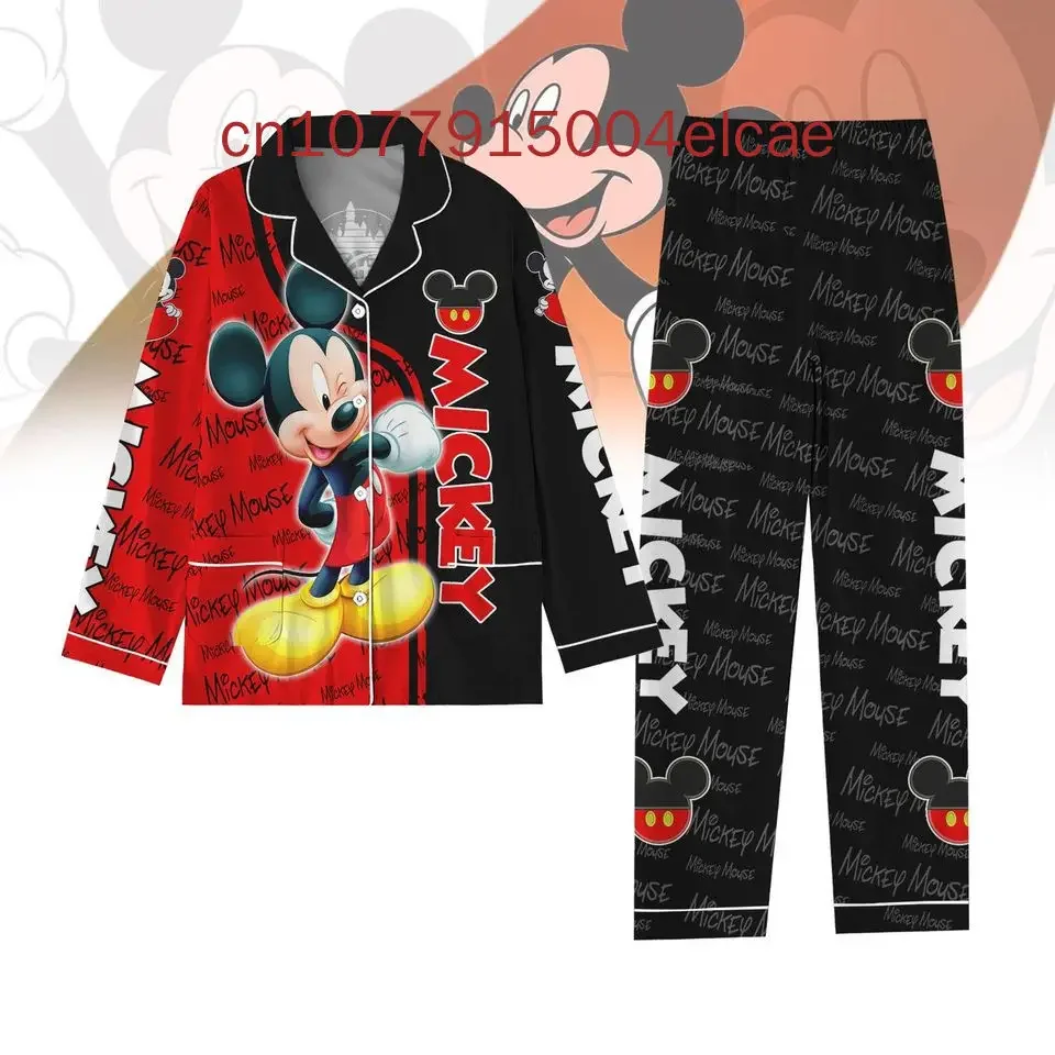 Disney Mickey Mouse Cruise Pajama Set Minnie 3d Printed Casual Men's and Women's Long Sleeved Shirt Pajama Set 5
