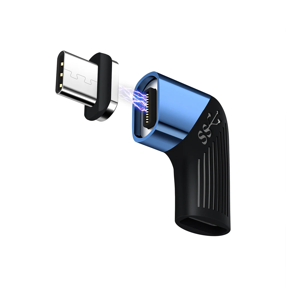 PD120W 마그네틱 컨버터 USB C-타입 C 커넥터 USB 3.1 엘보우 마그네틱 어댑터 아이폰 삼성용 고속 충전 케이블