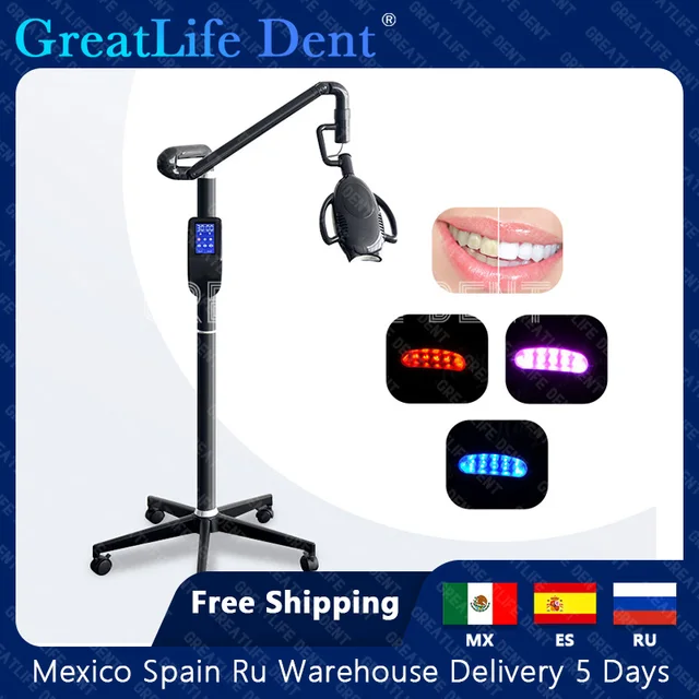 GreatLife Dental Teeth Whitening Machine With Touch Display Screen Tooth Whitening Light 60W 10Led Professional Teeth Whitener