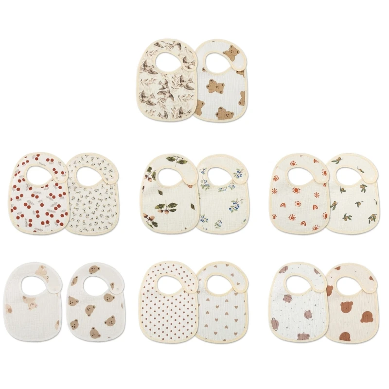 

2 упаковки с несколькими рисунками: нагрудники для новорожденных, впитывающие нагрудники для кормления детей при прорезывании