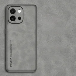 Plain PU Leather Matte Soft Silicone Shockproof Phone Case Cover for Oneplus 12 (Grey)