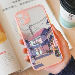 Japanese Anime Scene Aesthetic Clear Hard Phone Case Cover - iPhone 7 8 or SE (Style 1)