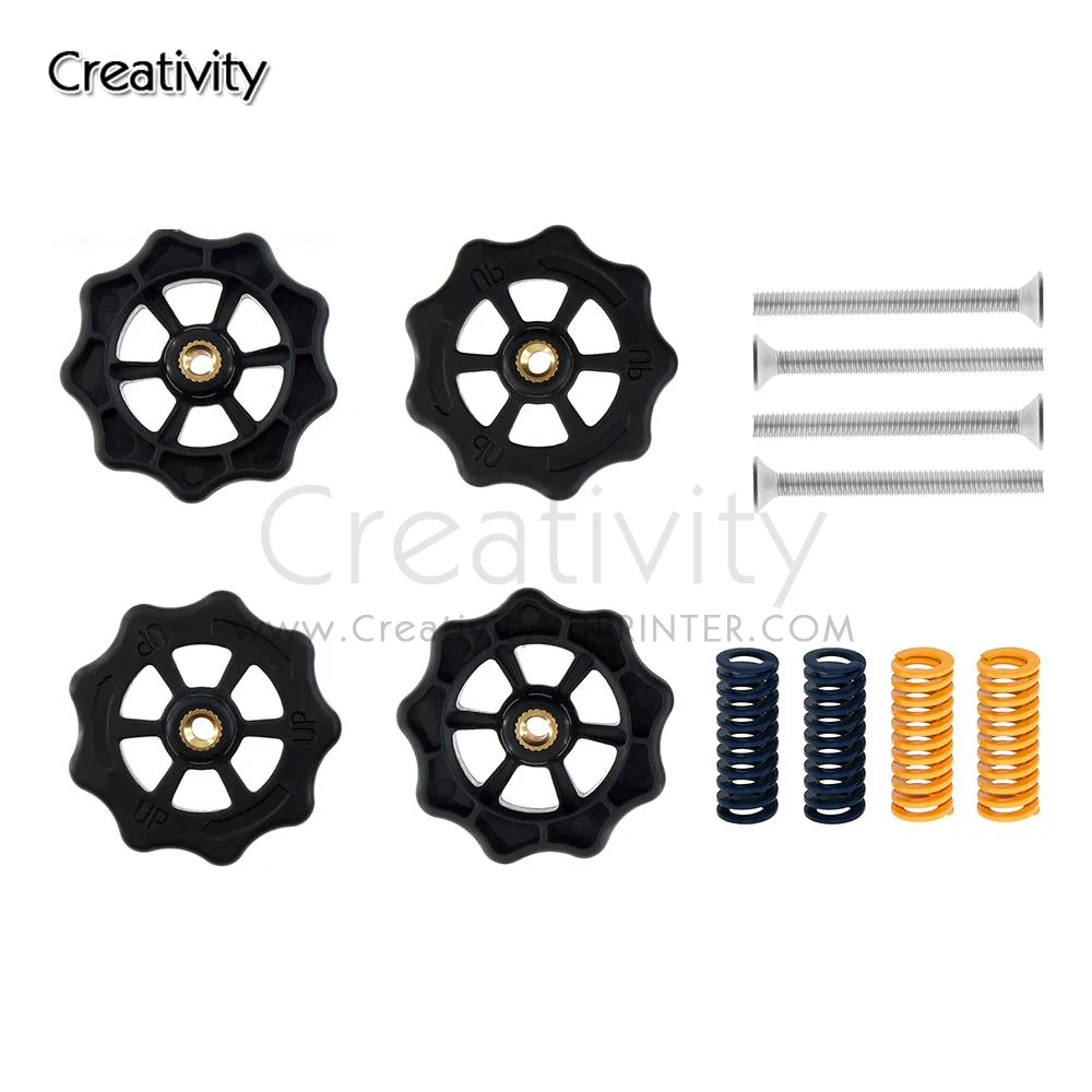 

1 Set 3D Printer Parts M4*40mm Upgraded Big Hand Twist Auto Leveling Nuts For Mini Ender 3 CR10 CR-10S 3D Printer Accessories