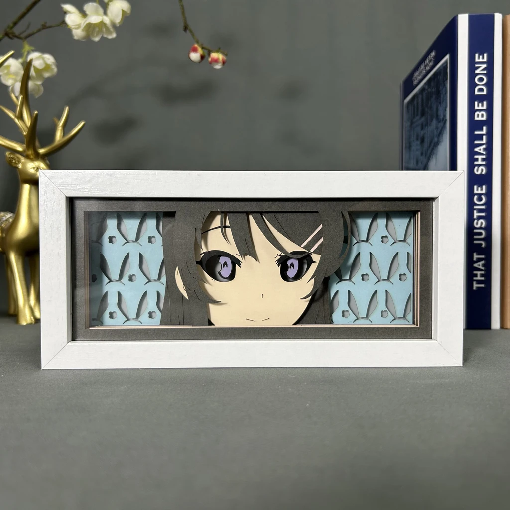 

Bunny Girl Mai Sakurajima Lightbox for bedroom Decoration Manga Paper Cut Table Desk Lamp Anime Light Box Mai Dropshipping