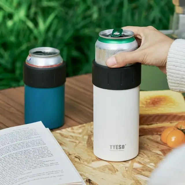 304 Stainless Steel Insulated Beer Bottle Cooler Keep Warm/Cold Double Wall Beverage Cooler Cup Vacuum 350ml Drink Can Cooler 4