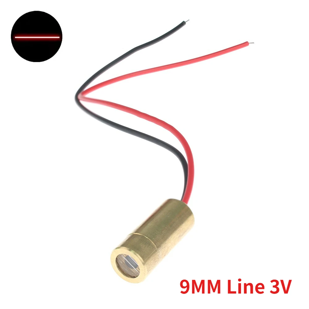 Focusable Industrial Red Laser Module Head with Glass Lens - 650nm 5mW