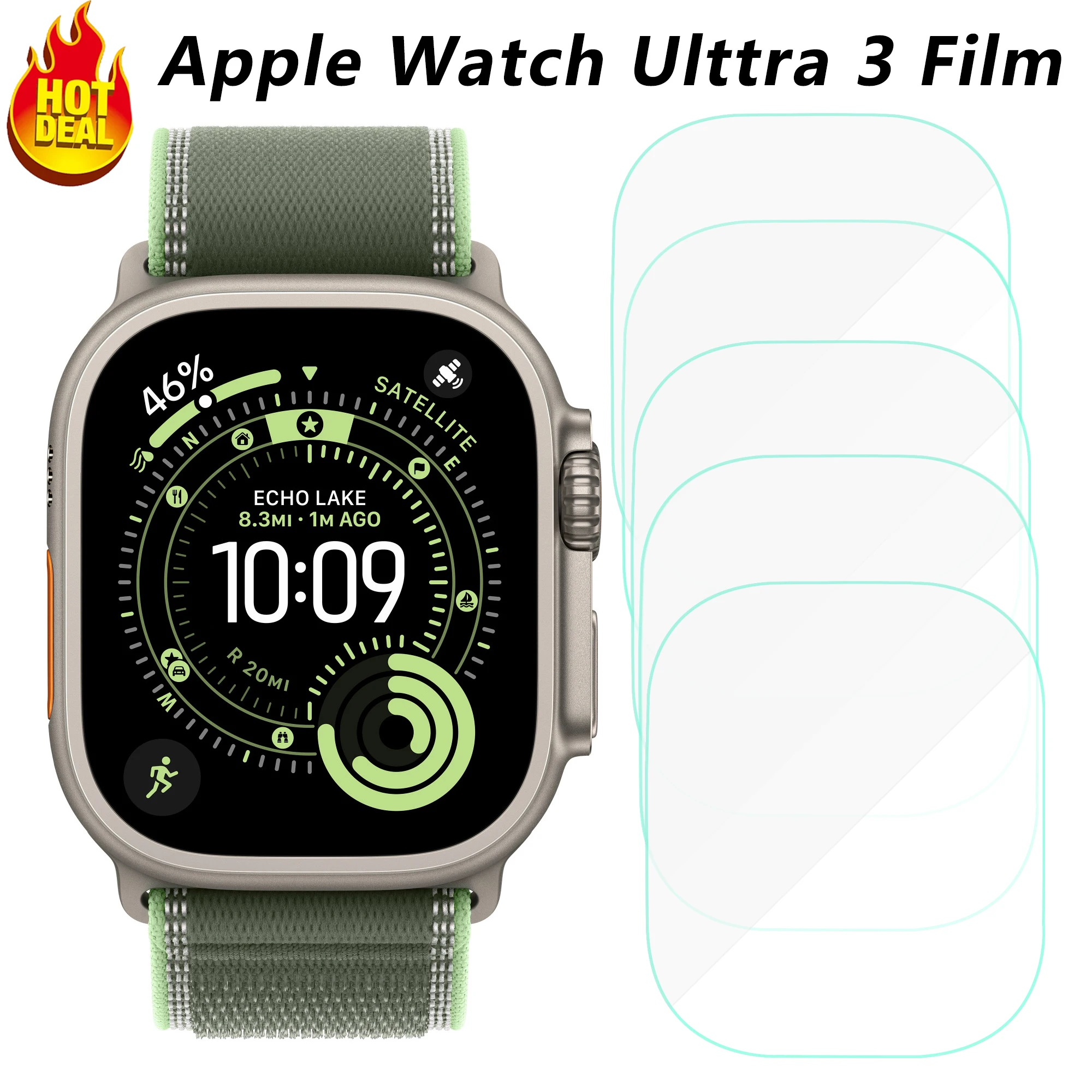 1-10 szt. Szkło Hartowane HD do Apple Watch Ultra 1/2/3 Łatwa Instalacja Folia Ochronna na Ekran Odporna na Zarysowania do IWatch 49mm