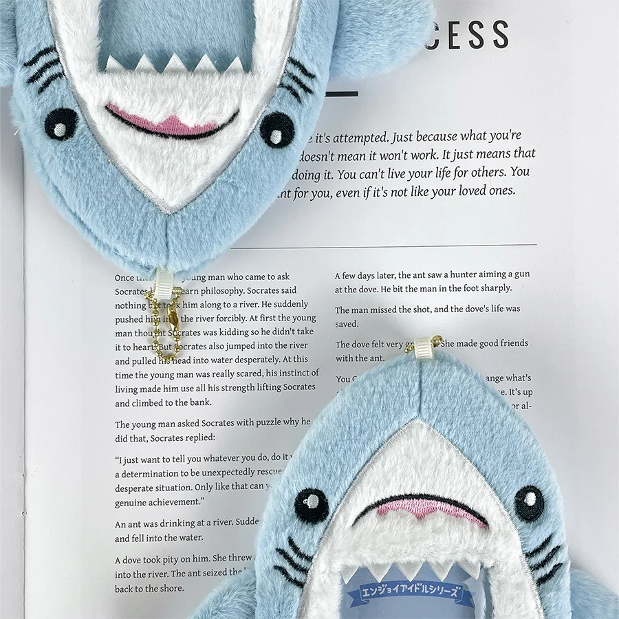 Shark Plush Card Sleeve Photo Storage Star Small Card Decoration Creative Doll Identity Card Collection Packaging Couple Gifts