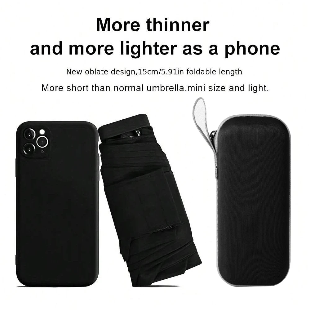 Mini umbrella capsule Rain and Sun protection Outdoor travel portable sunshade umbrella with storage box