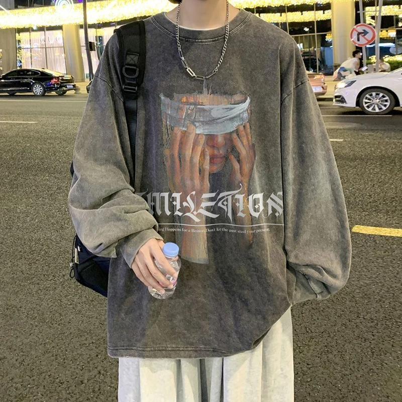 

Vintage Mens T-shirts Hip Hop Y2k Streetwear Casual Print T-shirt Summer Harajuku Fashion Loose Oversize Womens O-Neck Tops Tees
