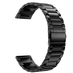 Premium 22mm Titanium Metal Watch Strap - Elegant Replacement Band in Titanium Finish for 22mm (Black)