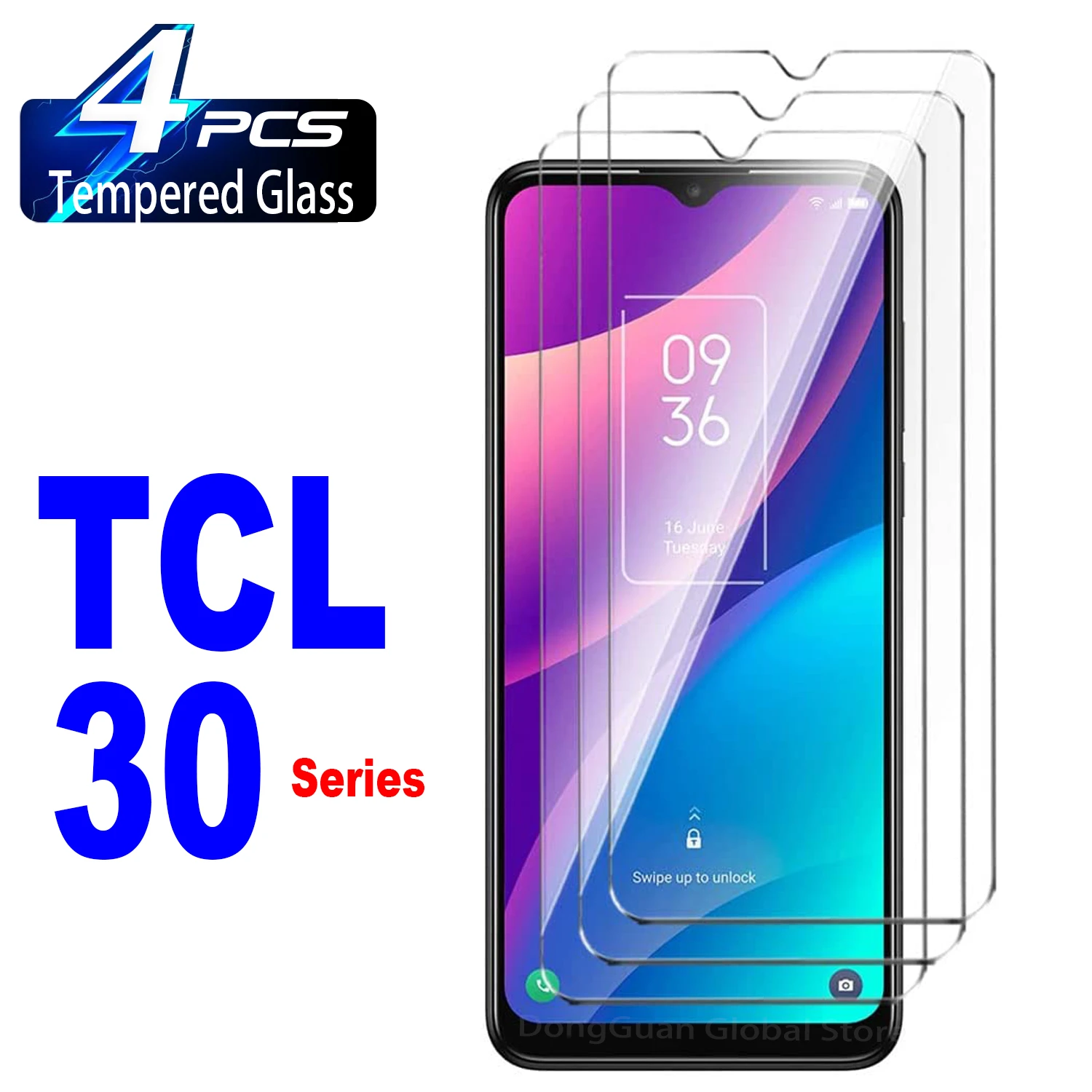 2/4Pcs Tempered Glass For TCL 30 SE XE V XL 305 306 30E 30+ 30SE 30Plus