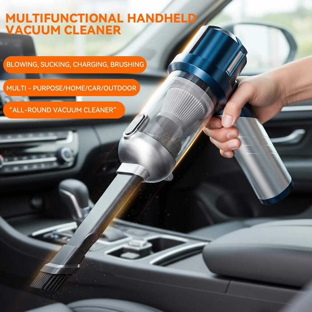 SZUK Foldable Mini Vacuum Cleaner, 90° Rotating Portable 6000mAh Brushless Motor New Cordless Car Vacuum Cleaner