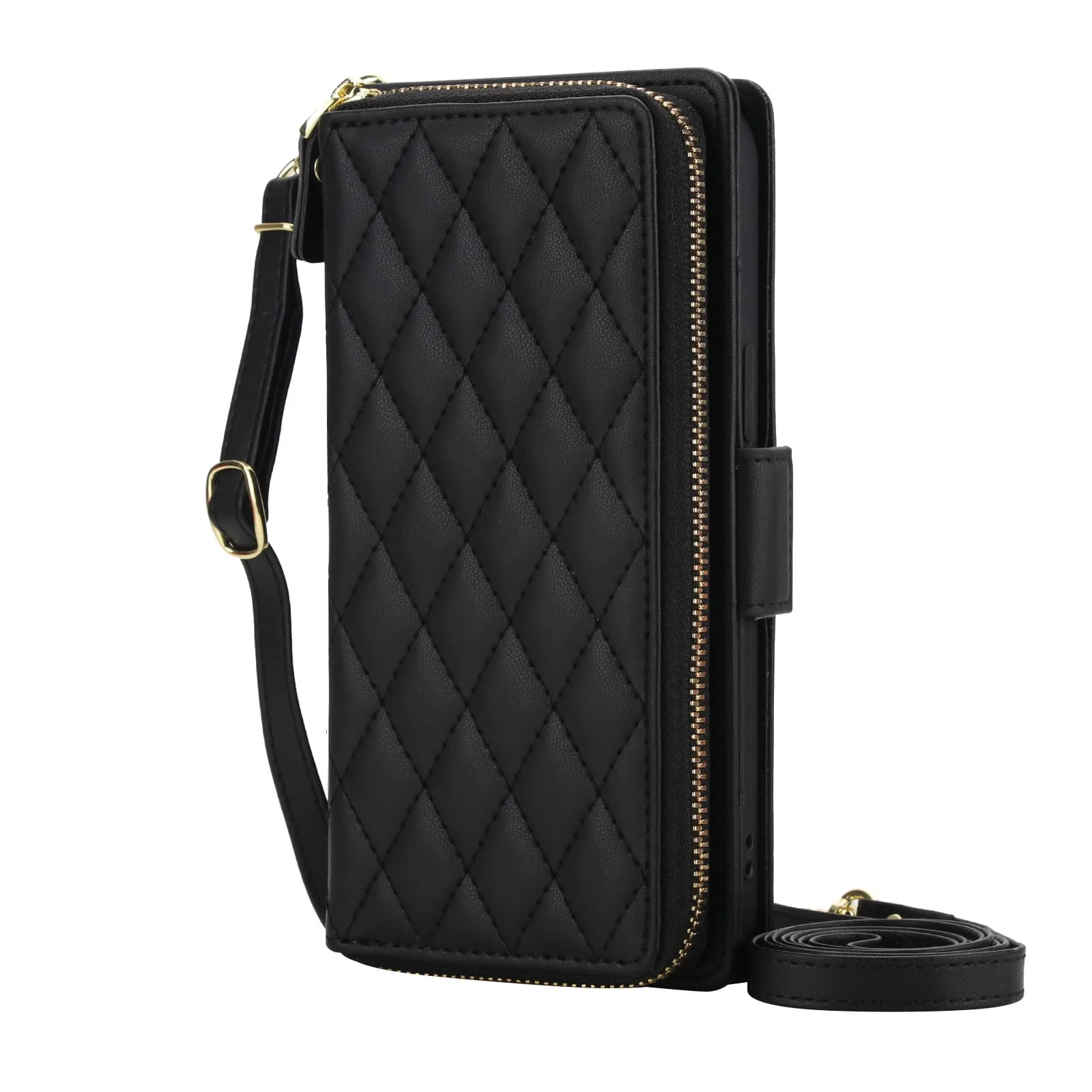 Crossbody Wallet Case with RFID Blocking and Zipper Purse - Card Holder Flip Cover