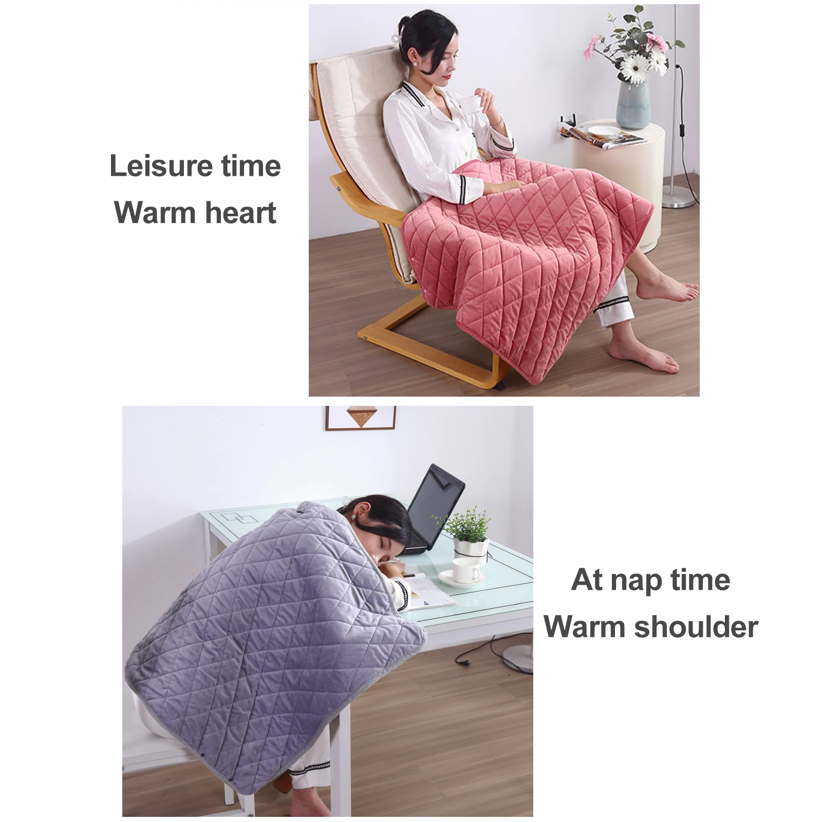 Wearable USB Electric Blanket Heating Blanket with Timing Function 3 Gear Adjustment Wearable USB Electric Blanket Heated Shawl 6