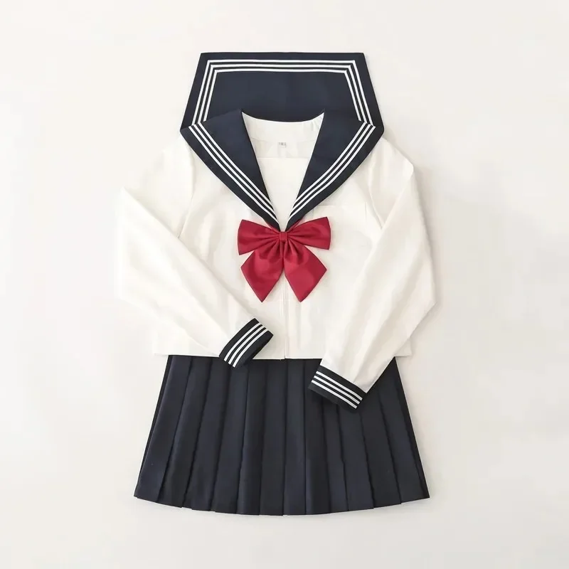College Style School Uniform Suit Basic Japanese Orthodox Jk Uniform Dress Konyu Class Long-sleeved Sailor japanese school uniform