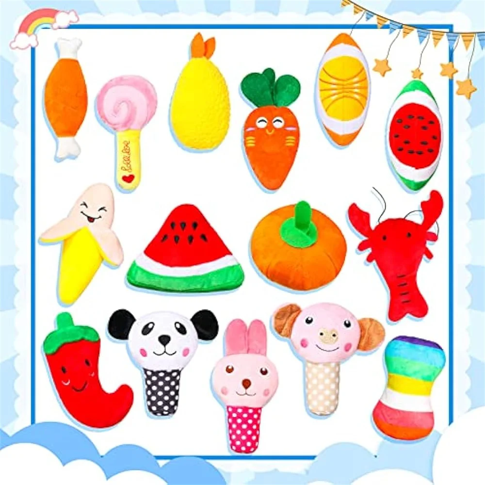 50PCS/Pack Dog Squeaky Toys Bulk, Plush Dog Toys for Small Medium Dog, Cute Stuffed Pets Squeaky Toys Dog Puppy Birthday 2