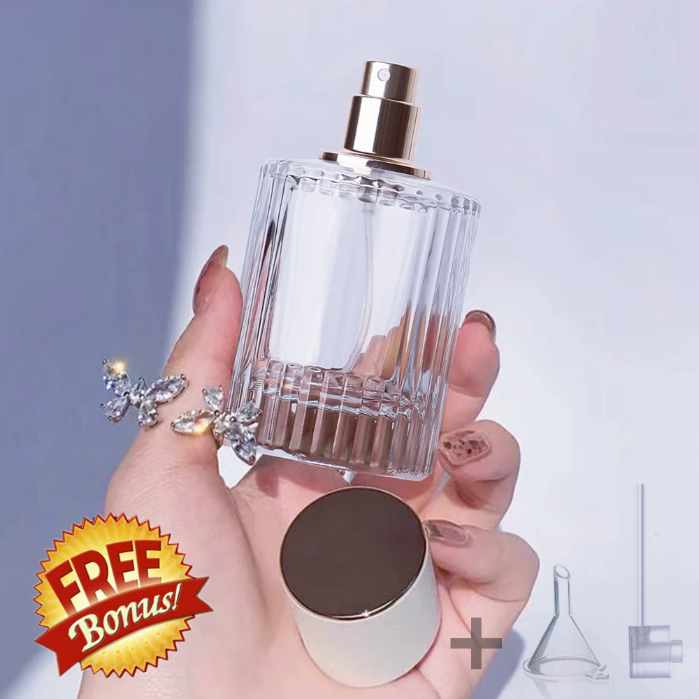 HIGA-JKL 30 stuks 5 ml mini fijne nevel spuitflessen draagbare parfumspuitfles transparant glas reizen lege verstuiver spuitflessen met trechter pipetten en labelstickers