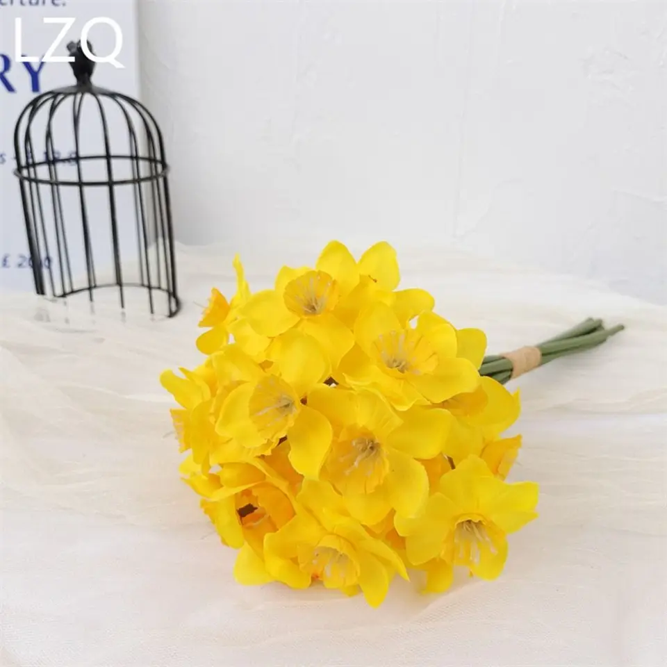 30 Narcisi Artificiali In Seta – Fiori Finti Primaverili Alti 41 Cm Con Stelo E Foglie – Per Casa, Matrimoni, Centrotavola