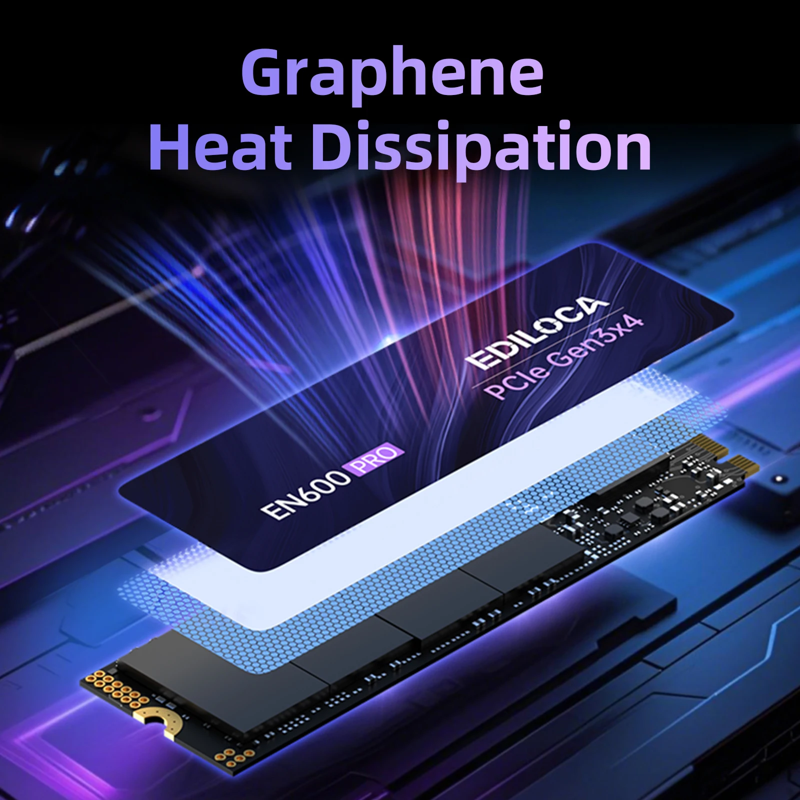 Ediloca EN600 PRO SSD PCIe3.0x4 NVMe M.2 2280 3500MB/秒 3D NAND