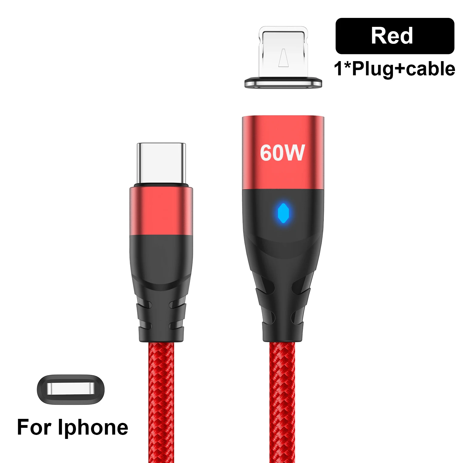 ตัวเลือกสินค้า สายชาร์จแม่เหล็ก USB-C ถึง Type-C และ Micro สำหรับ iPhone Samsung