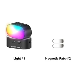 AOCHUAN RGB Magnetic LED Video Fill Light with Adjustable Brightness & Color (Black)