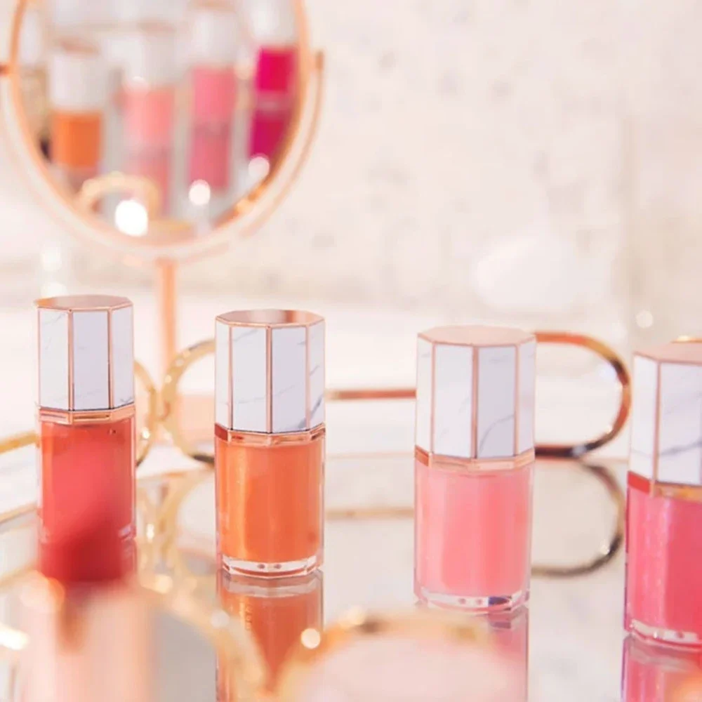 

6ml Private Label Lipgloss Custom Bulk Marble Lips Color Fine Glitter Glass Lip Glaze Shimmering Shiny Waterproof Makeup Beauty