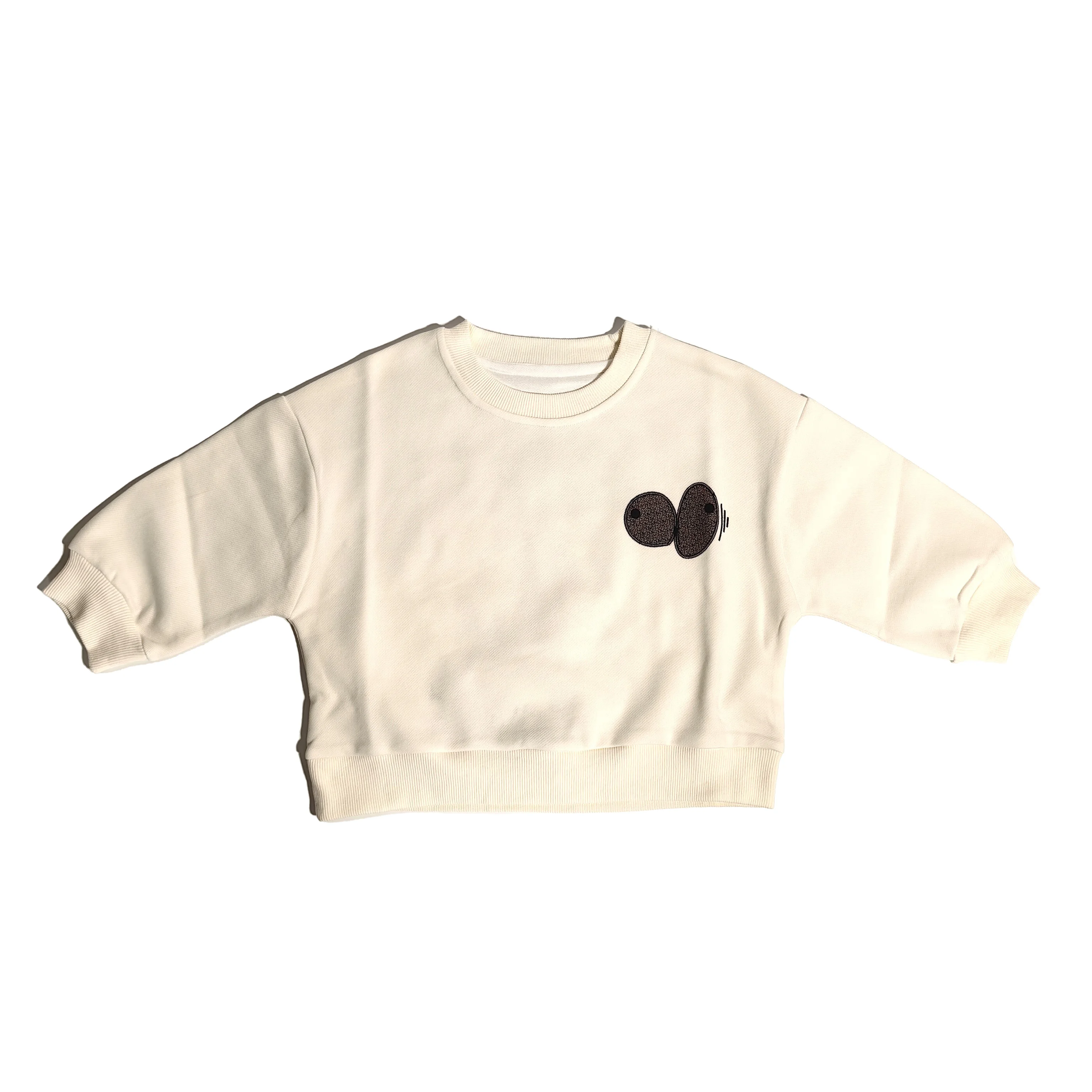 

Green lizard big eye funny cartoon digital fashion print round neck long sleeve white t-shirt thin sweat shirt kid's clothes