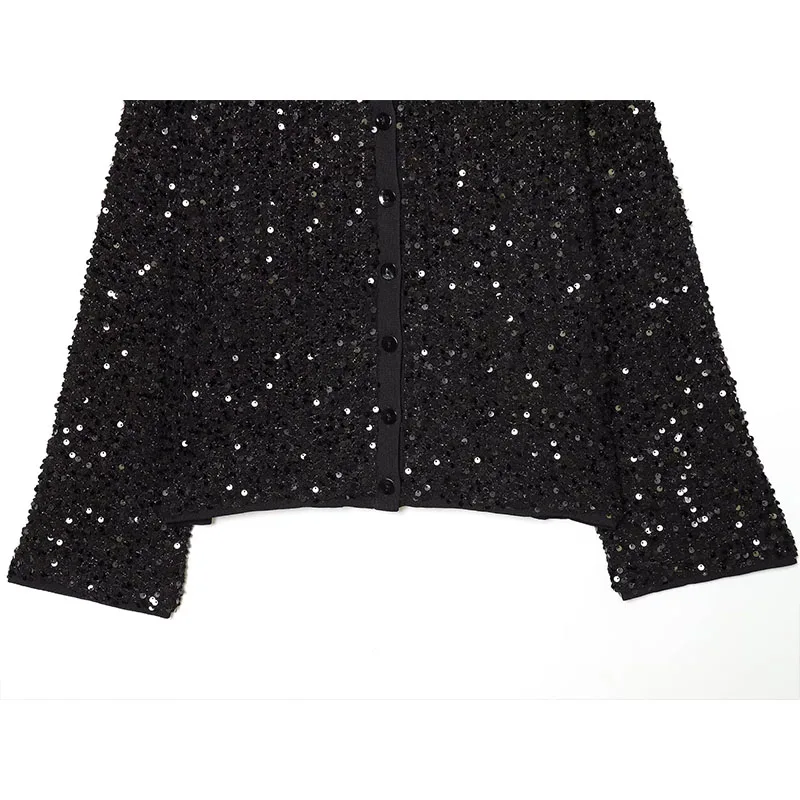 Spring Autumn Jacket New Fashion Sequin Elegant Coat Long Sleeve Jackets For Women Streetwear Chic Casual Outerwear ﻿