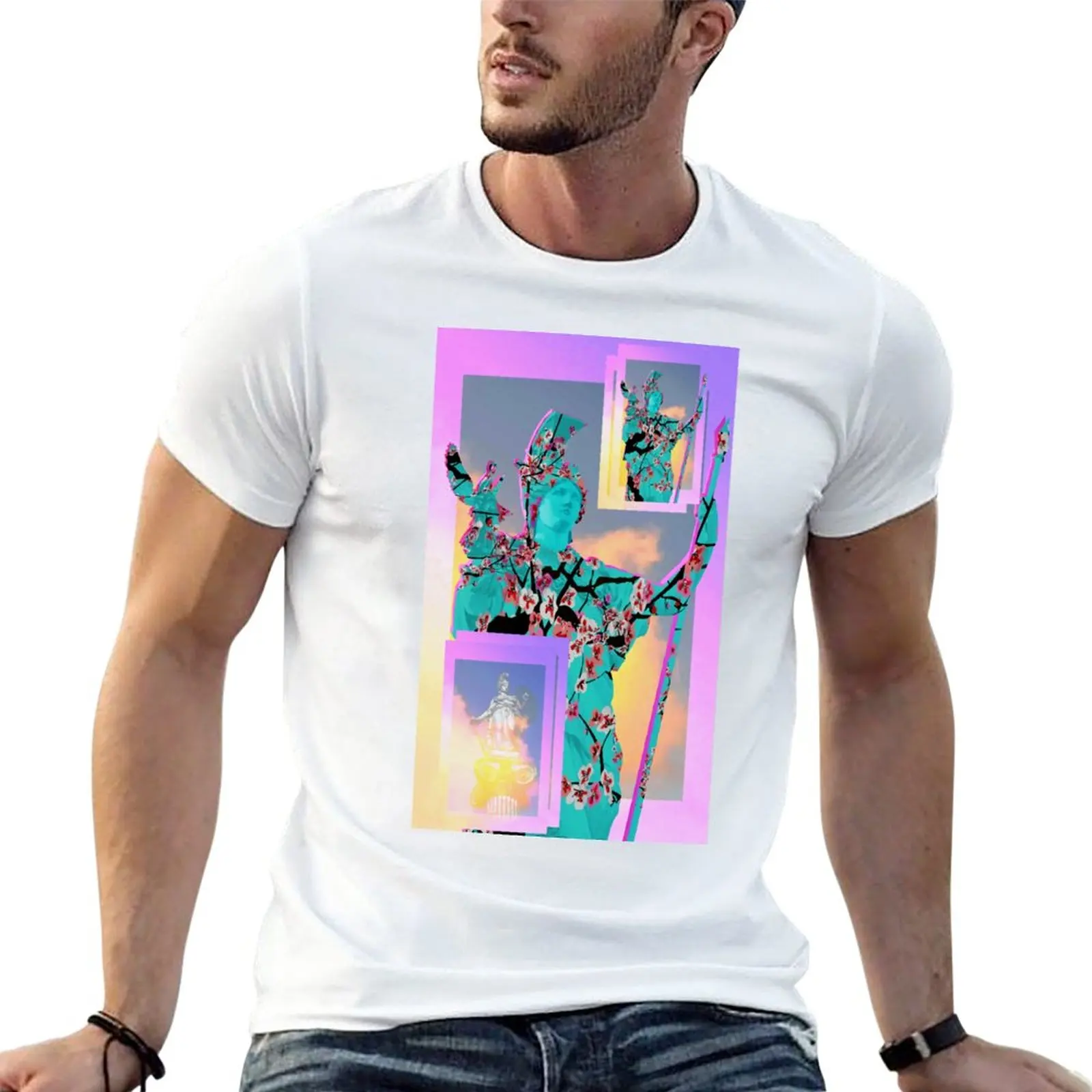 

Athena vaporwave 0 2 T-Shirt tops customs design your own blacks heavyweights men clothing