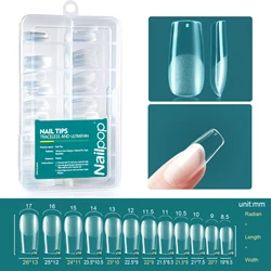 Premium Soft Gel Nail Tips - Medium Almond/Coffin Shape, 120 pcs (M-Square 120)