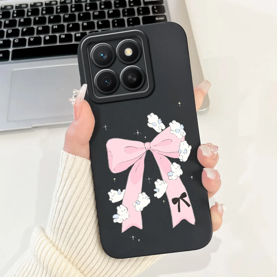Fashion Girl Butterfly Soft Silicone Couple Phone Case Cover, Compatible with Honor X8C 2025