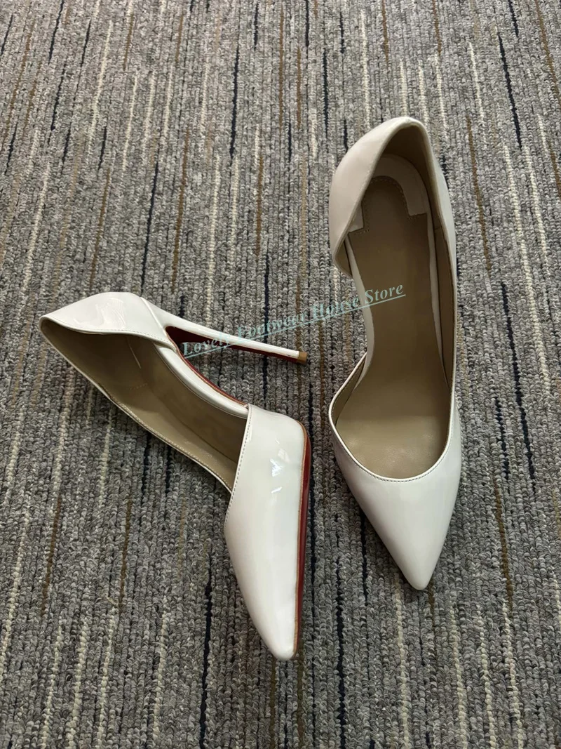 Sexy Woman Stiletto Heel Slip On Pump Shoes Pink White Blue Pointed Toe Spring Autumn Thin High Heel Single Shoes For Lady Girl 3