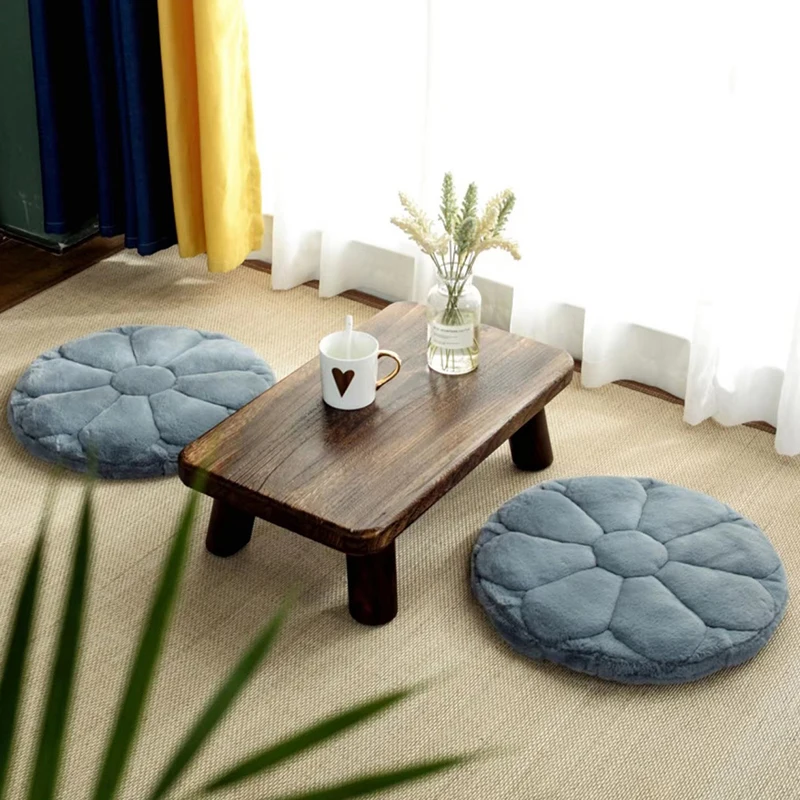 40cm Round Cushion Soft Plush Butt Pad Velvet Quilted Padded Chair Seat Pad Office Chair Cushion Thicken Futon Floor Tatami