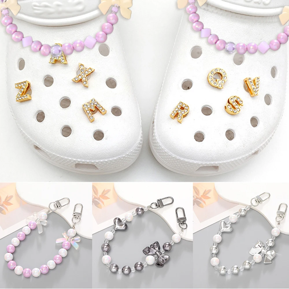 

Imitation Pearl Shoes Chain Pendant Phone Case Pendant Bag Handle Mobile Phone Lanyard Bag Chain Double Chain Shoes Acccessories