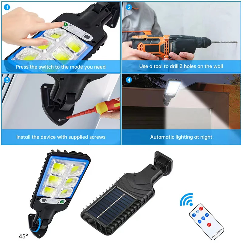 Description Picture 3 of itemSolar Street Lights Outdoor Solar Lamp With 3 Light Mode Waterproof Motion Sensor Security Lighting for Garden Patio Path Yard