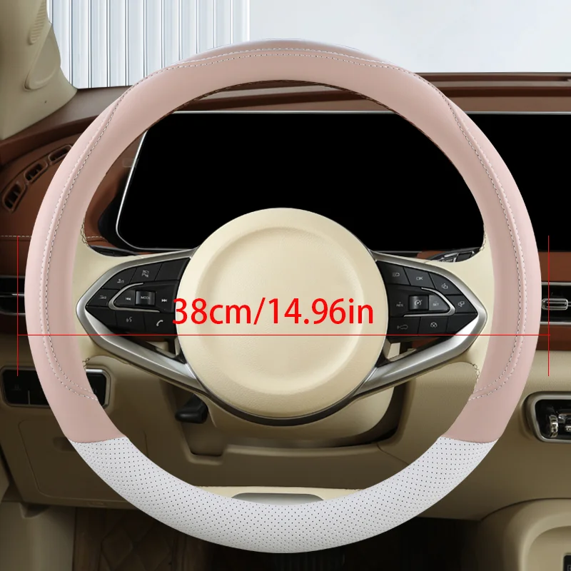 Nuovo coprivolante per auto, semplice coprimanubrio in pelle sottile per quattro stagioni, copertura protettiva antiscivolo, resistente all'usura e assorbente del sudore - Image 2
