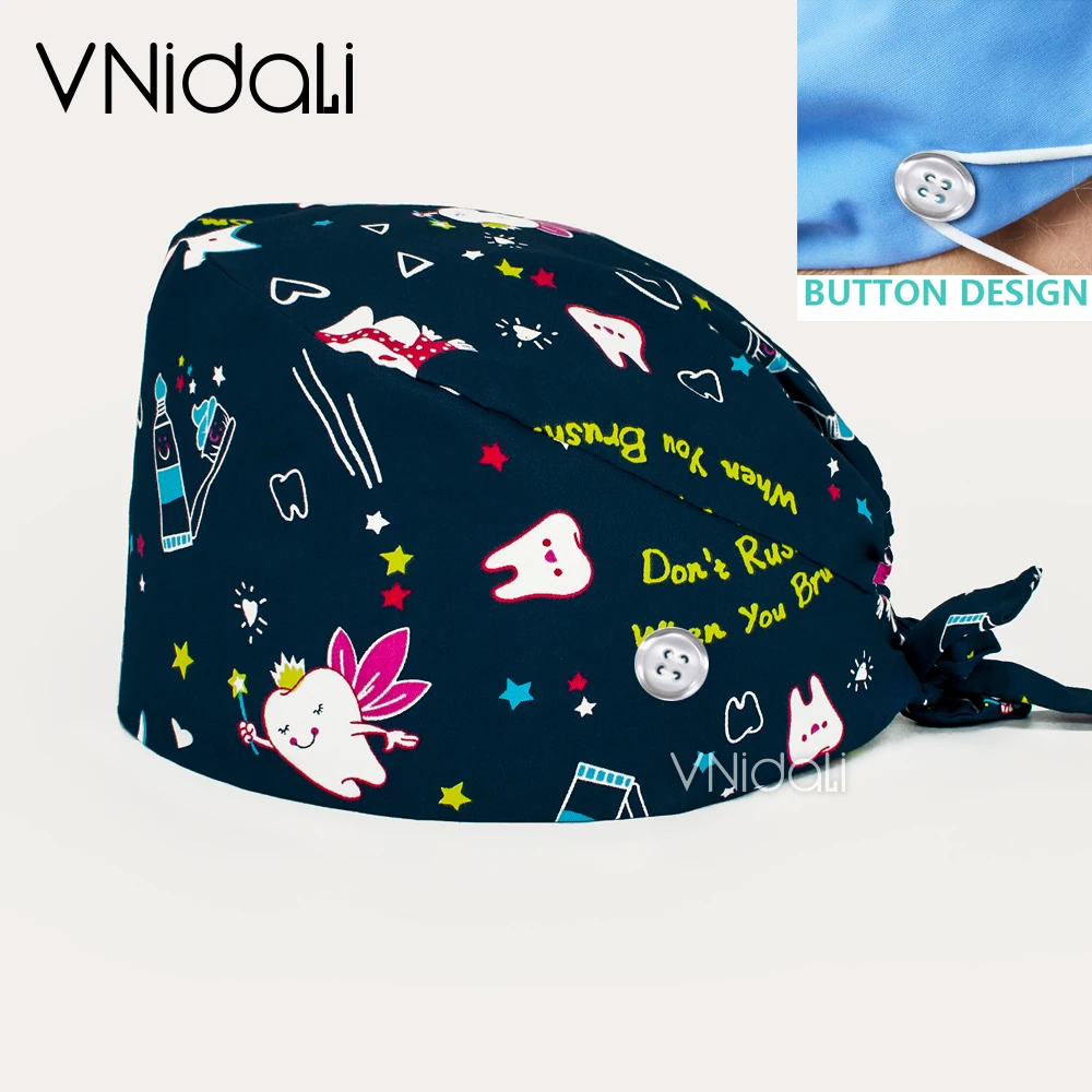 ToothDentistScrubCapsDentalPrintingScrubsHatforwomensurgicals