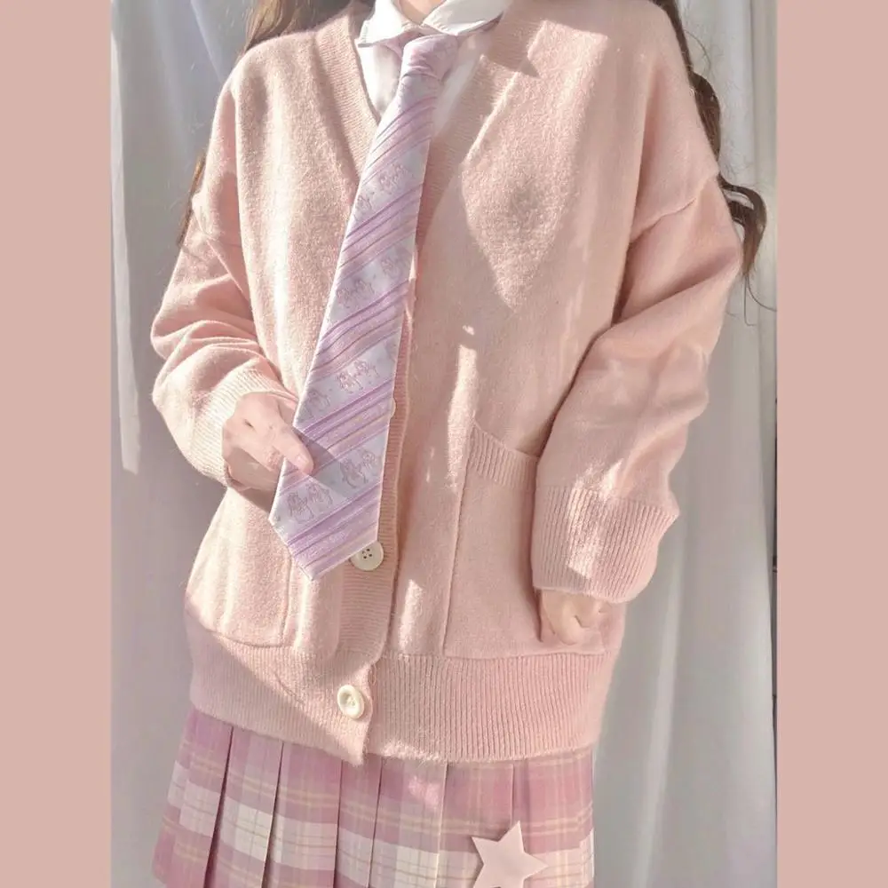 일본 학교 스웨터 봄 가을 100% V 넥 코튼 니트 스웨터 JK 유니폼 카디건 멀티 컬러 학생 소녀 코스프레