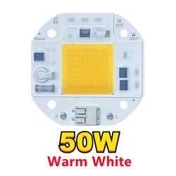 High - Performance LED Chip for Flood and Spotlight DIY Lighting - Driver - Free, Welding - Free (Warm White 50w)
