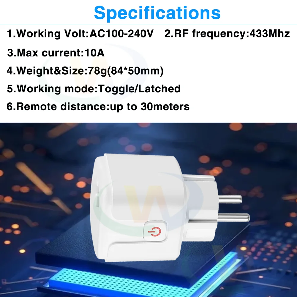 433 MHz Wireless Remote Control Smart Socket Plug